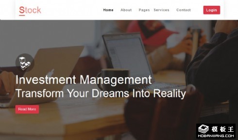 股票金融分析团队响应式网页模板