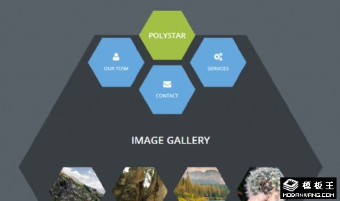 六边形蜂窝展示信息网页模板