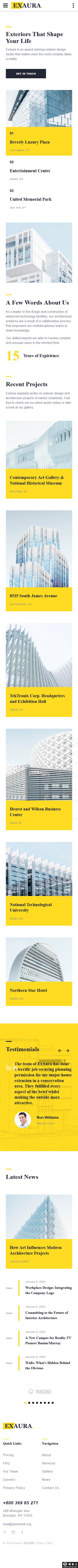 城市商业建筑设计网站模板-手机预览