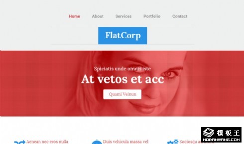 扁平公司介绍响应式网页模板