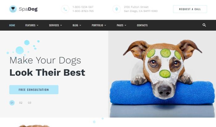 宠物美容护理服务机构网站模板