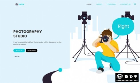 摄影师卡通形象网页模板