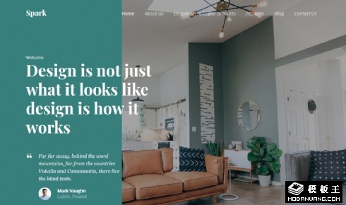 室内设计机构展示响应式网页模板