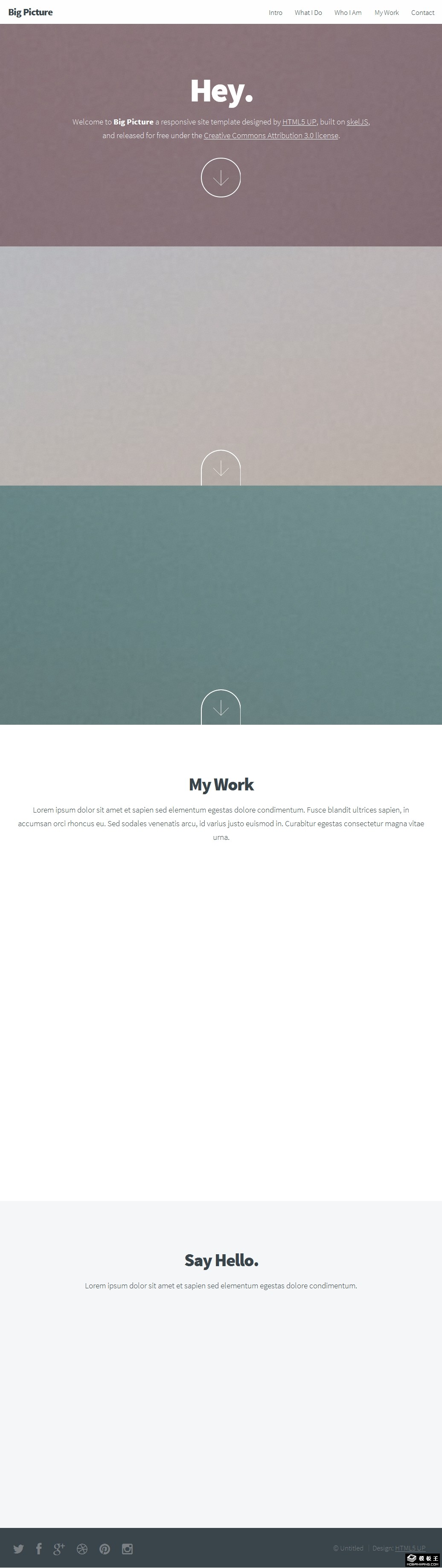 图片下滑效果响应式网页模板