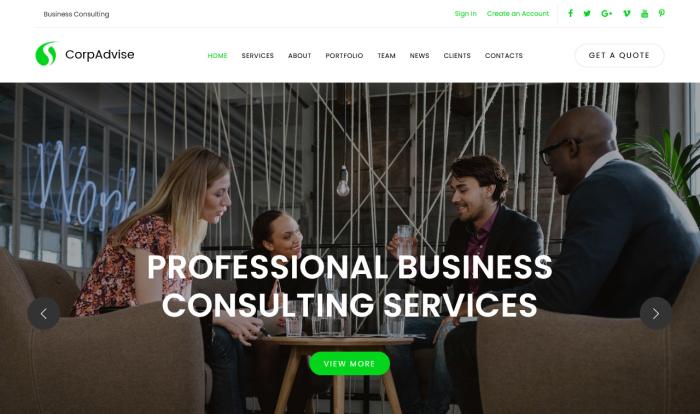 高端商业管理咨询单页模板