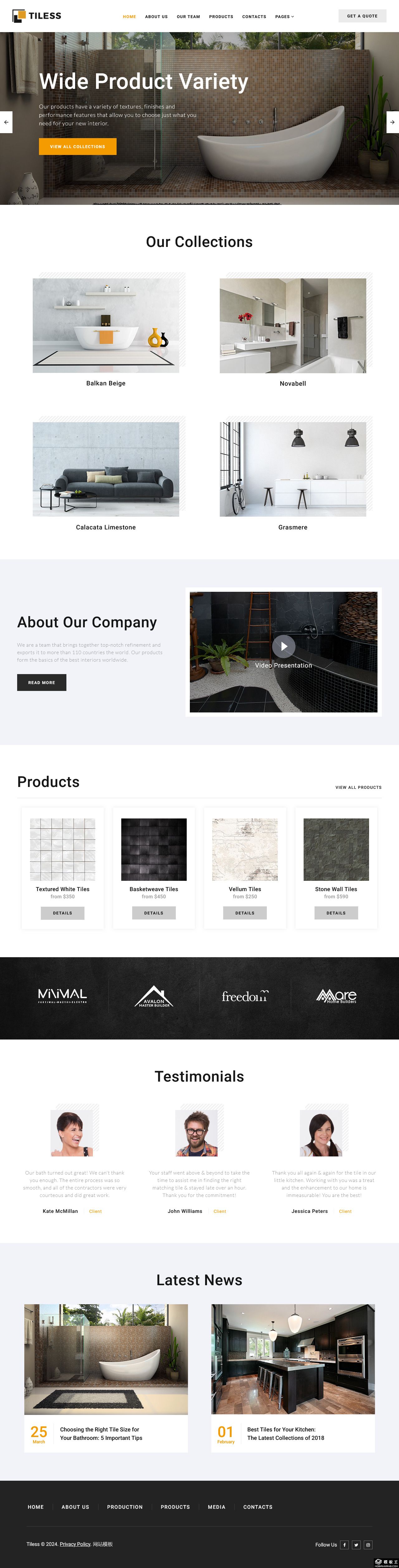 高端瓷砖建材网站模板-PC预览