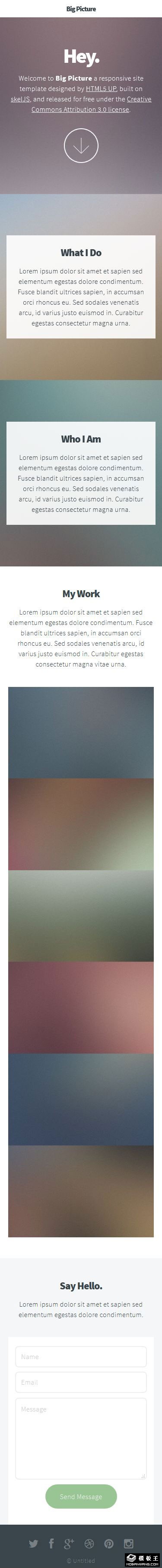 图片下滑效果响应式网页模板