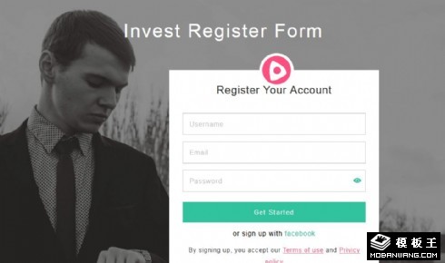 投资登记表单响应式网页模板