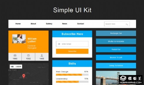 简单多功能UIKIT组件网页模板