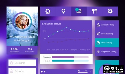 紫色uikit组件网页模板