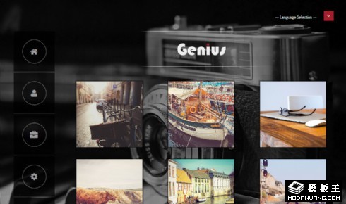 黑色信息展示单页面响应式网页模板