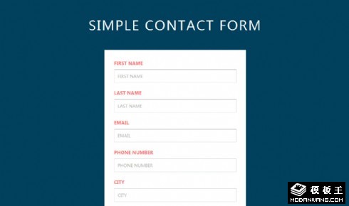 简单联系方式提交表单网页模板