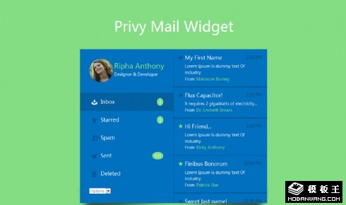 个人邮箱组件响应式网页模板