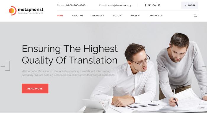 高质量翻译服务公司网站模板