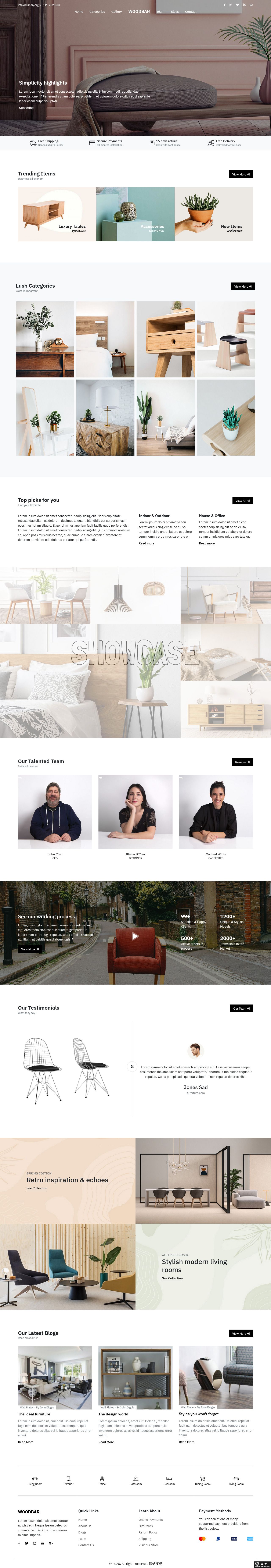 时尚木质家具展示网站模板-PC预览