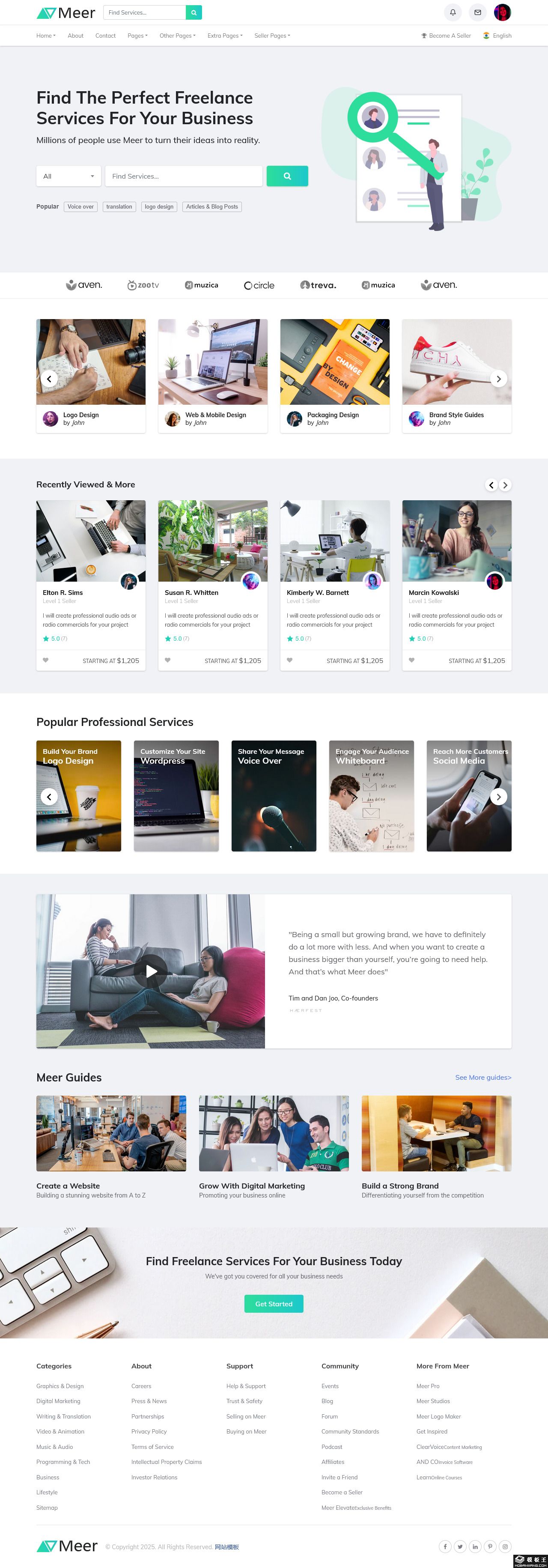 多功能电商与服务平台网站模板-PC预览