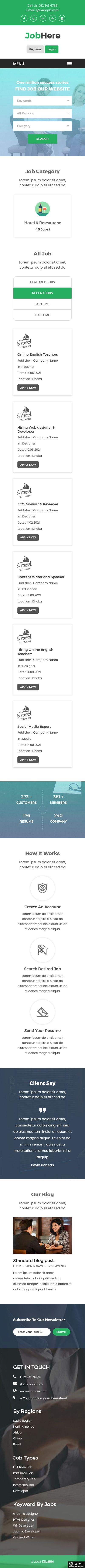 找工作招聘网站模板-手机预览