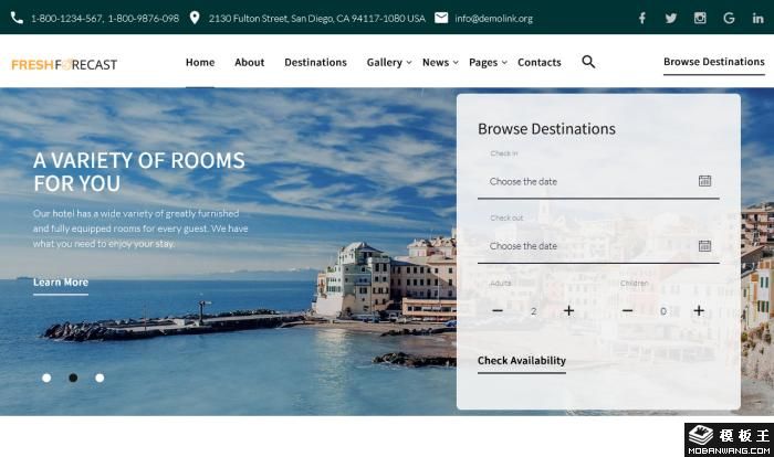 旅游景点酒店预订网站模板