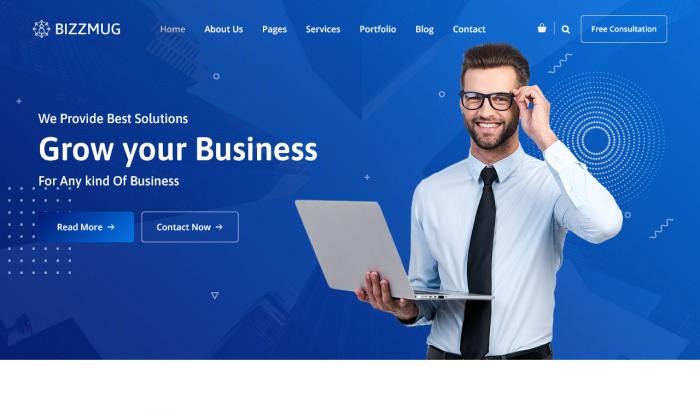 蓝色业务发展服务公司专业网站模板