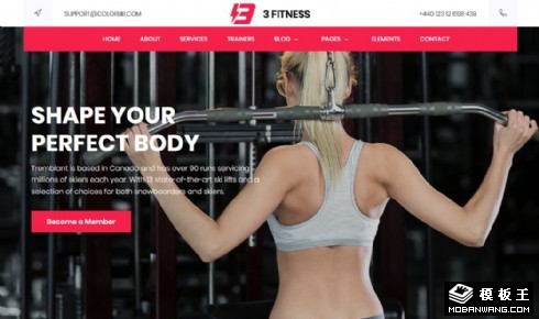 健身房私教课程动态响应式网站模板