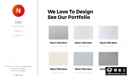 简约二列项目展示响应式网页模板