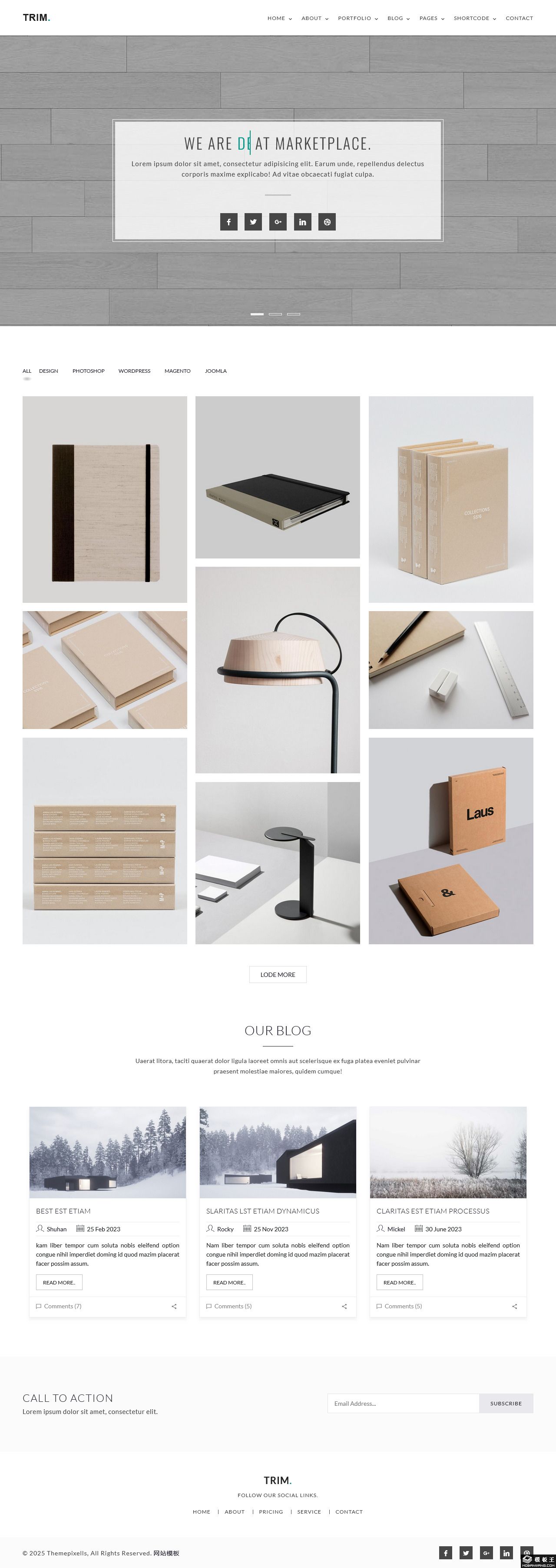 现代简洁设计博客HTML网站模板-PC预览