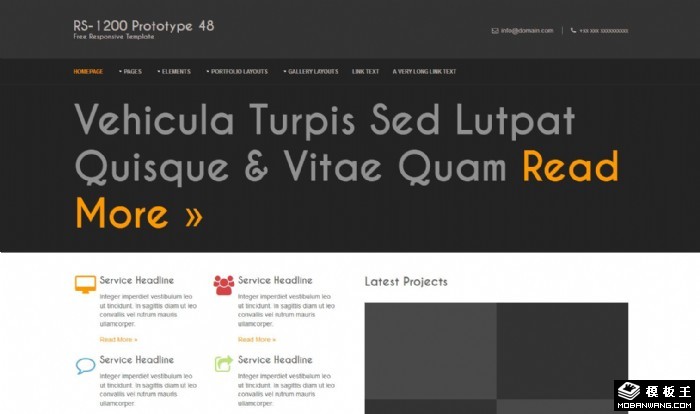 黑白信息动态网站模板系列48