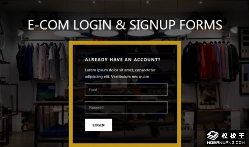 服饰登录注册表单响应式网页模板