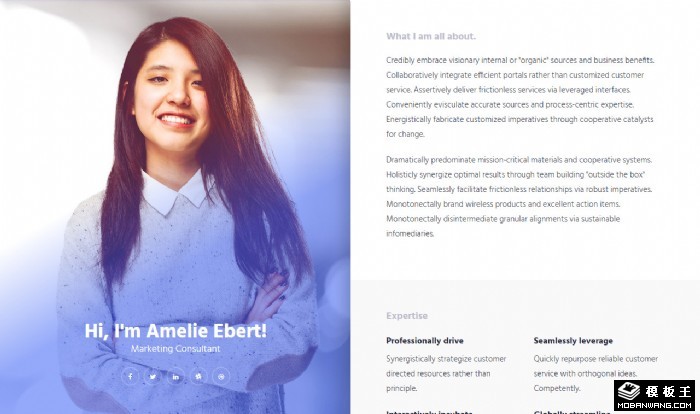 左右个人简历网页模板