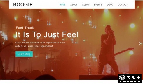 摇滚乐队表演响应式网页模板