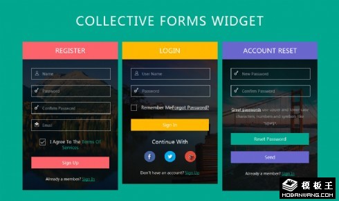 山水风光登录框网页模板