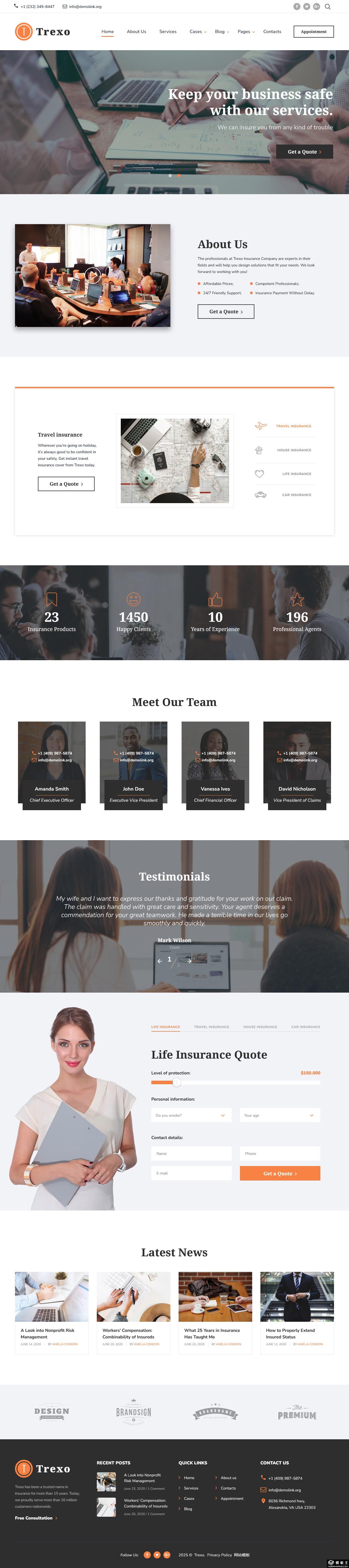 保险金融服务现代专业网站模板-PC预览