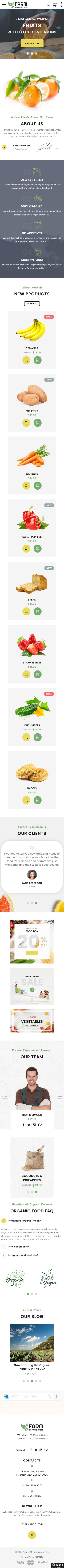 有机农产品全能商城网站模板-手机预览