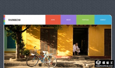 彩色信息动态展示响应式网页模板