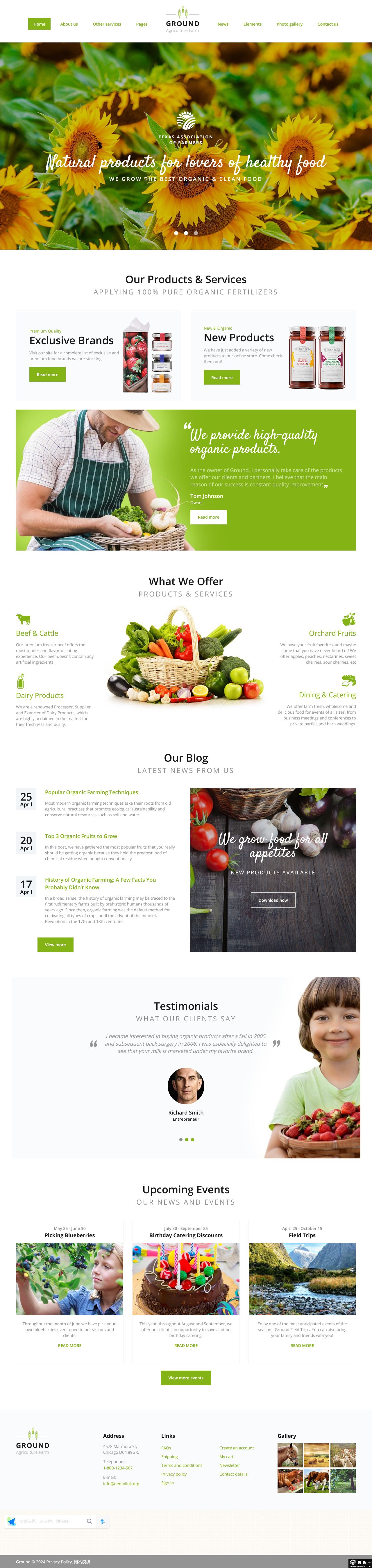 纯净有机休闲生活网站模板-PC预览