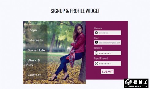 时尚注册登录控件响应式网页模板