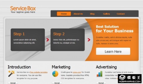 灰色项目服务工具展示网页模板