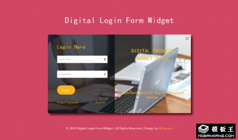 数字用户登录响应式网页模板