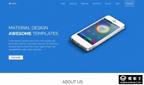 蓝色科技材料研发响应式网页模板