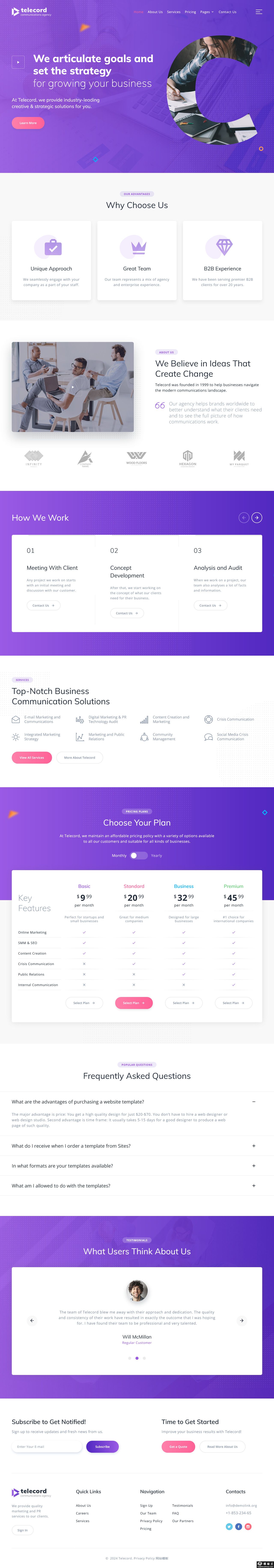 高端商业咨询服务解决方案网站模板-PC预览