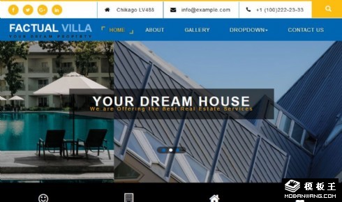 别墅展示租售响应式网页模板