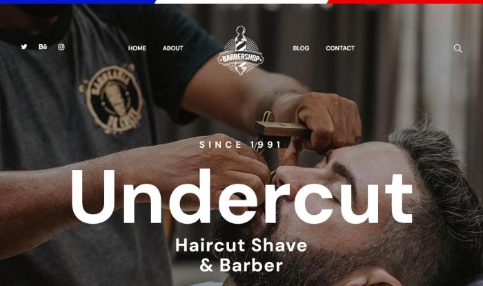 男士理发修面服务专业网站模板