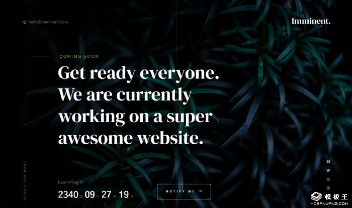 森林上线倒计时信息网页模板