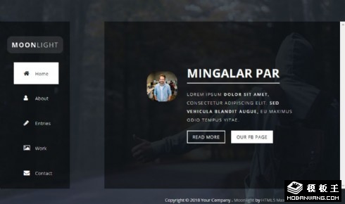 黑色导航幻灯片切换响应式网页模板