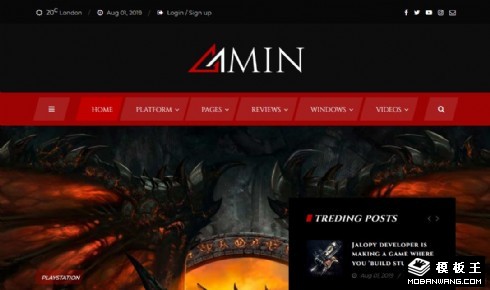 暗黑游戏门户响应式网站模板