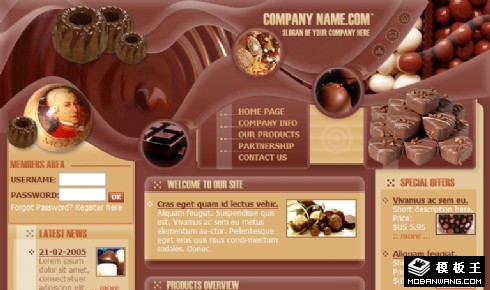 巧克力王国信息网页模板