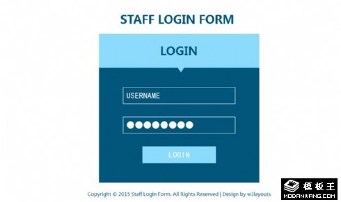 简单职员登录框响应式网页模板