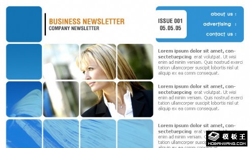 蓝色商务公司EDM网页模板