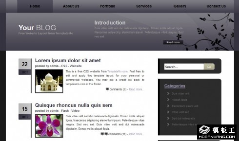 黑灰BLOG信息网页模板