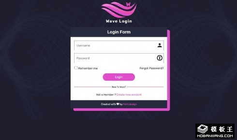 波形登录框响应式网页模板